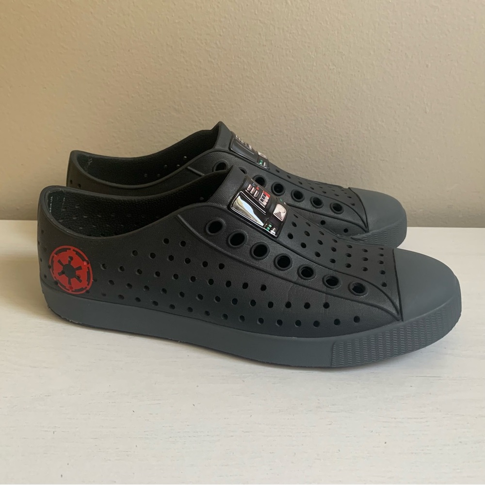 Native Jefferson Star Wars Black Grey Darth Vader Slip On Shoes Size M5 / L7